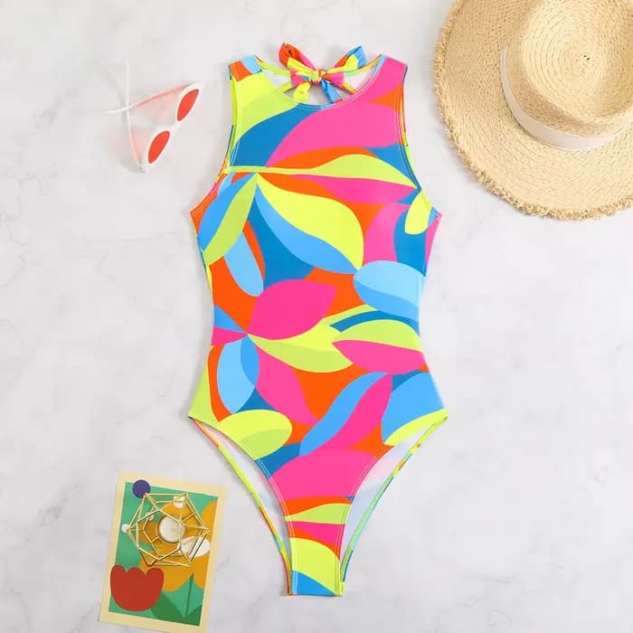 Maillot de bain une pièce color block 2026