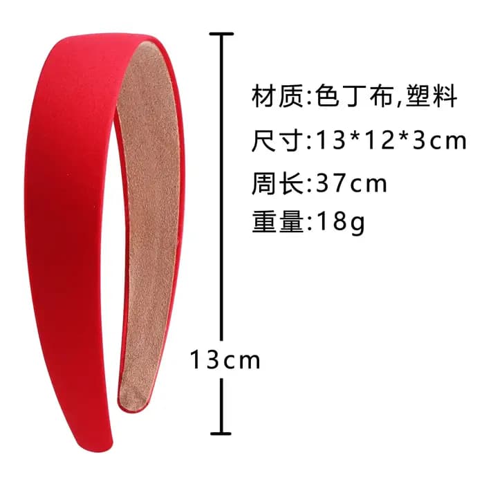 1/2 pièces plaine 3CM de large bandeau en Satin filles tissu couvert bandeaux en résine cerceau de cheveux en plastique