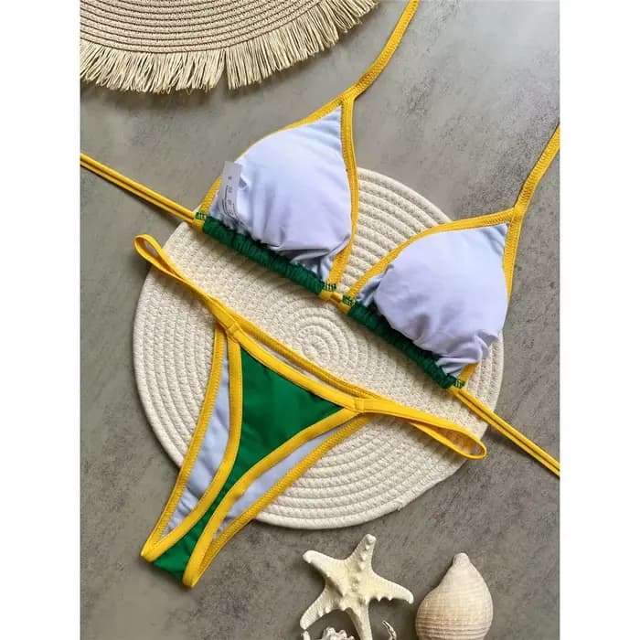 String string Bikini brésilien femmes maillots de bain femme maillot de bain deux pièces Bikini ensemble baigneur drapeau brésilien maillot de bain maillots de bain