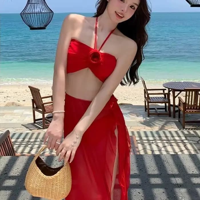 Ensemble Bikini Invisible Push Up coupe V petit grand buste maillots de bain été évasion minceur Sexy pur Chic influenceur station de plage 