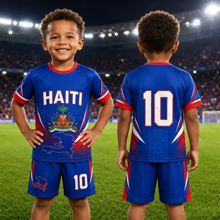 Ensemble de maillots de football d'Haïti 10 # Tenue de football respirante pour homme et femme, ensemble maillot et short d'entraînement