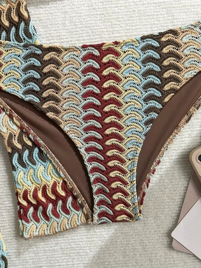 Maillot de bain marron à manches longues pour femmes