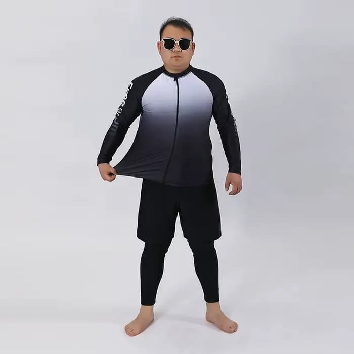 Maillot de bain pour hommes, grande taille 2XL-9XL, manches longues, jambes longues, séchage rapide, maillot de bain de plage, maillot de bain de plongée, maillot de bain de surf