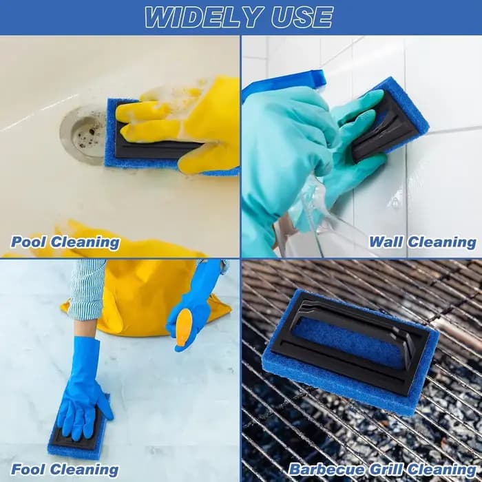 Brosse éponge de nettoyage pour jacuzzi et piscine, accessoire de nettoyage de lignes avec poignée, outil de salle de bain épaissi pour le nettoyage