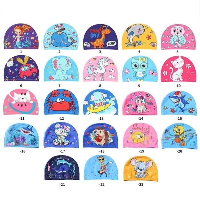 Bonnet de natation en tissu élastique pour enfants, chapeau de protection des oreilles, casquettes de natation, sports aquatiques, garçons et filles