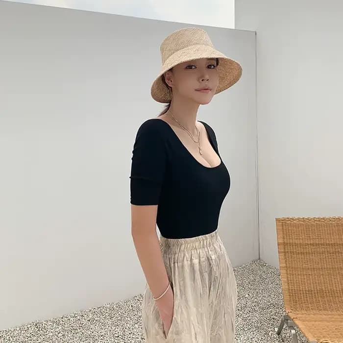 Version coréenne couleur unie évider maillot de bain conception mince maille coupe dos nu
