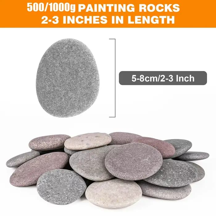 Pierres de rivière à peindre 500/1000g, grandes pierres plates et lisses de 2-3 pouces pour la peinture, pierres artisanales à peindre pour les loisirs créatifs des enfants, en vrac