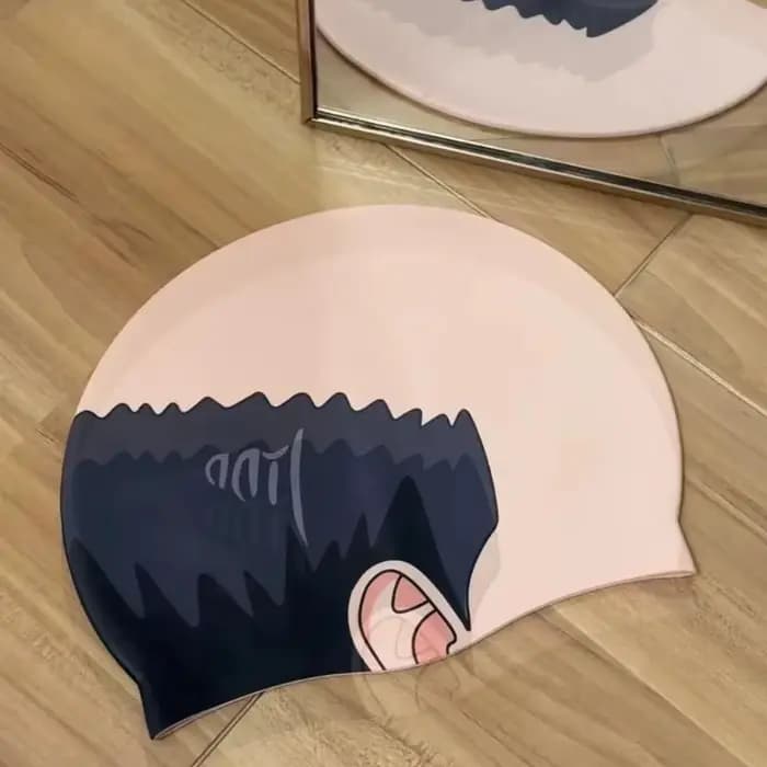 Bonnet de bain amusant pour crânes chauves - Bonnet de bain en polyester à imprimé méditerranéen pour cosplay et piscines