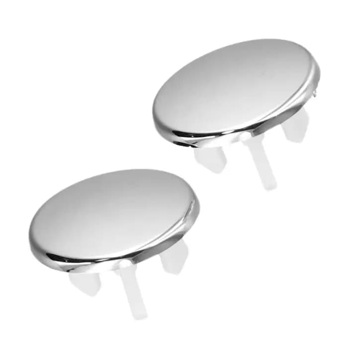 Couvercle de remplacement pour trou de débordement de lavabo de salle de bains, 2 pièces, garniture ronde chromée conçue pour les trous de débordement d'évier Standard de 22mm 24mm