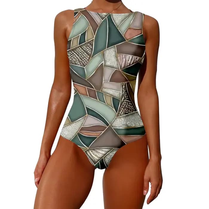 Maillot de bain une pièce Aqua Swirl DNA motif imprimé vêtements de sport décontractés maillots