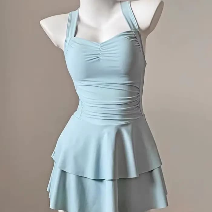 Maillot de bain sexy dos nu pour femme, style jupe, une pièce, effet amincissant, pour les étudiantes souhaitant profiter des sources chaudes