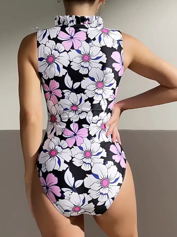 Maillot de bain une pièce à volants pour femme 2026