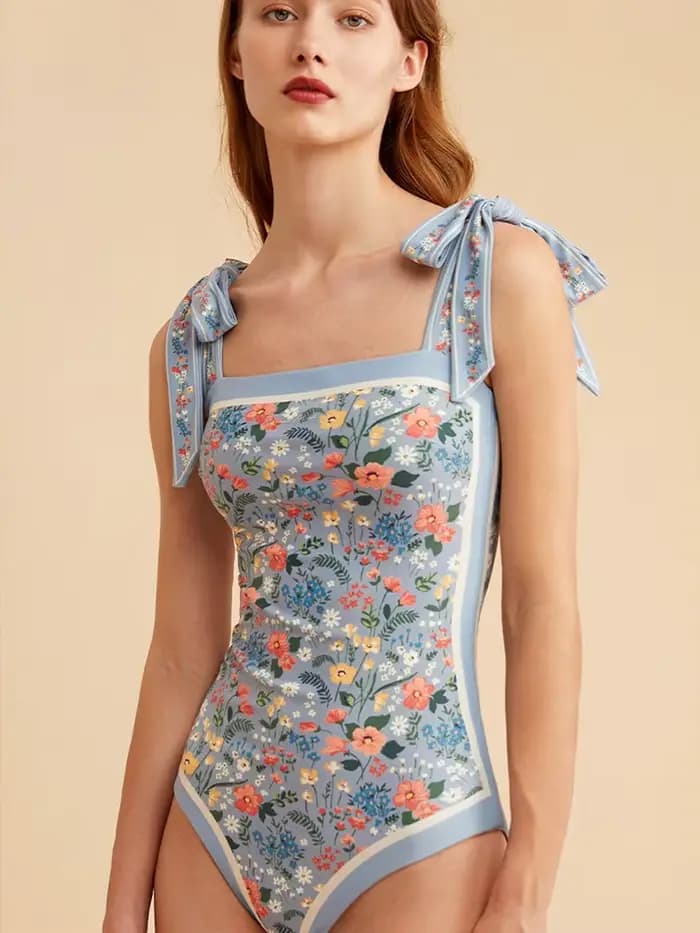 Rétro reversible sangle une pièce maillot de bain femmes modeste maillots