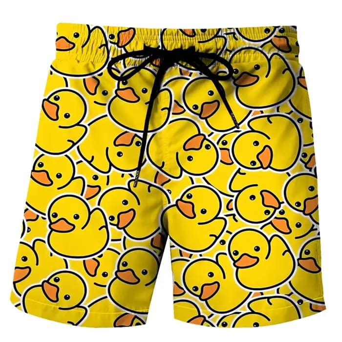 Shorts de plage pour hommes avec motif canard amusant, imprimé 3D animal, boardshorts de sport, de gym et de bain, maillot de bain homme, shorts rafraîchissants