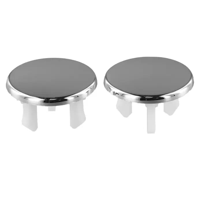 Couvercle de remplacement pour trou de débordement de lavabo de salle de bains, 2 pièces, garniture ronde chromée conçue pour les trous de débordement d'évier Standard de 22mm 24mm