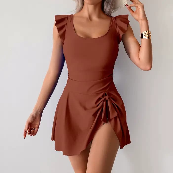 Maillot de bain une pièce à manches à volants