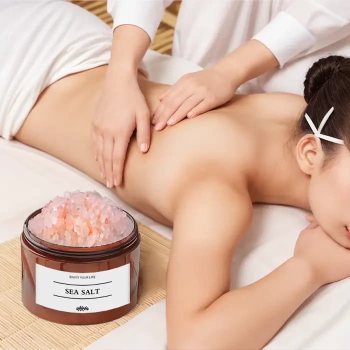 Conteneur de stockage de sel de bain, masque capillaire ambre réutilisable, boîte distributrice de gommage corporel au sel de mer, étui de sel de douche de salle de bains