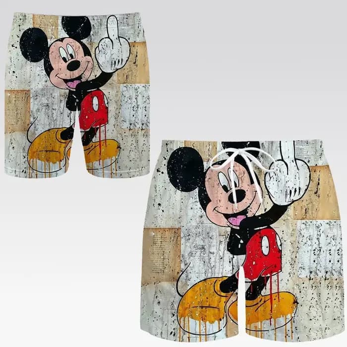 Short de plage imprimé Disney Mickey pour hommes
