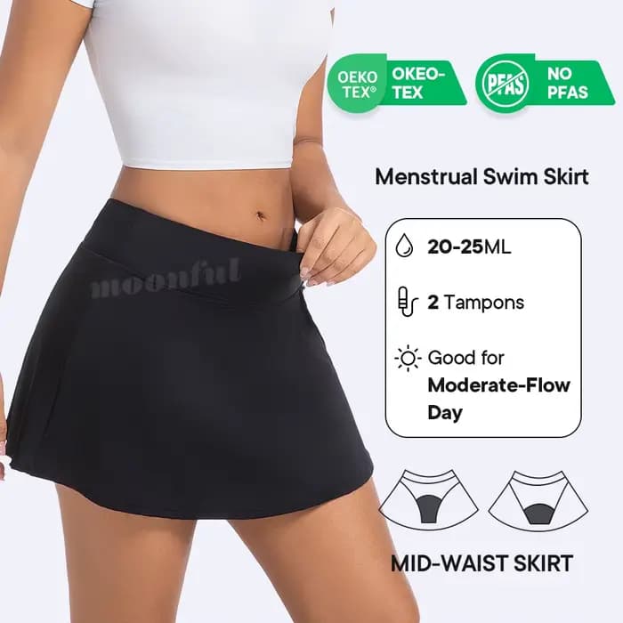 Maillot de bain menstruel pour femmes, maillot de bain pour adolescents, jupe imperméable, avec Protection UV maillot de bain menstruelles