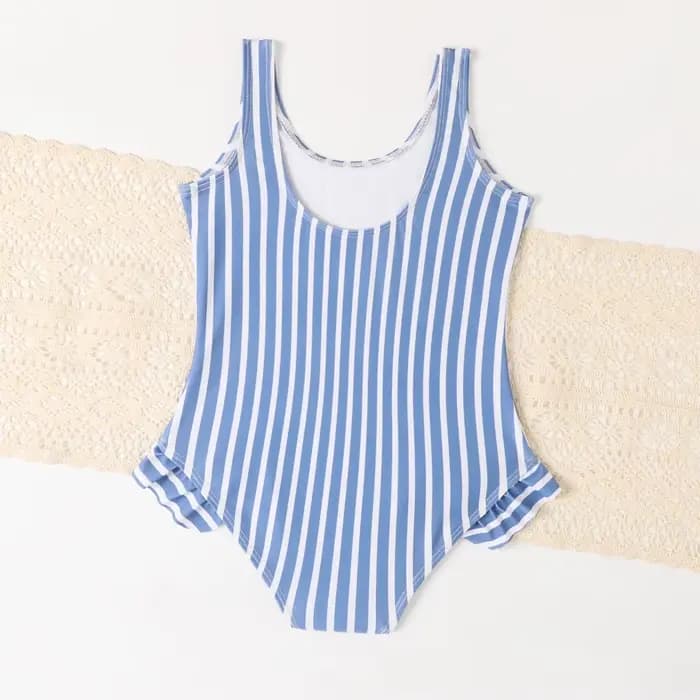 Maillot de bain rétro à rayures pour adolescentes