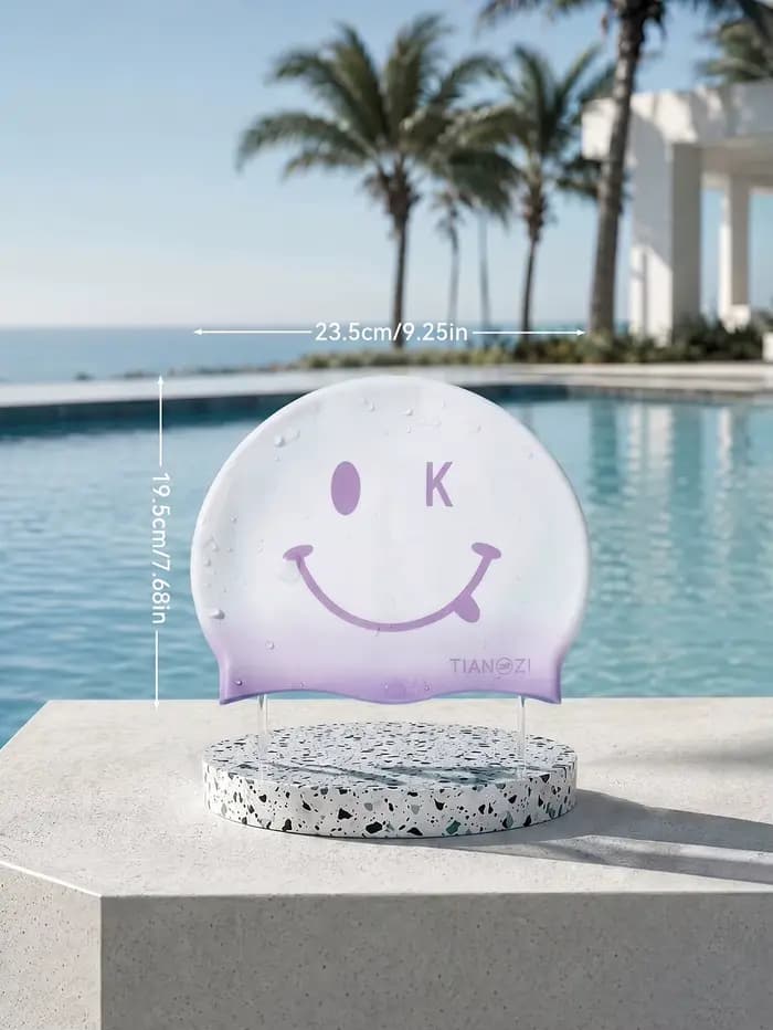 Bonnet de bain en silicone pour adultes avec motif imprimé