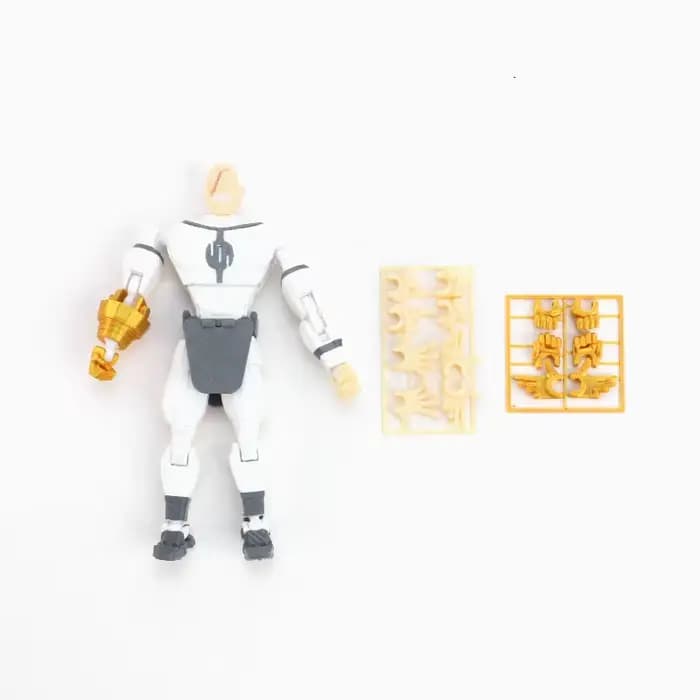 Figurine de héros invincible à articulations mobiles imprimée en 3D, style rayé, avec marque de prisonnier polyvalente, pour décoration de bureau et cadeau