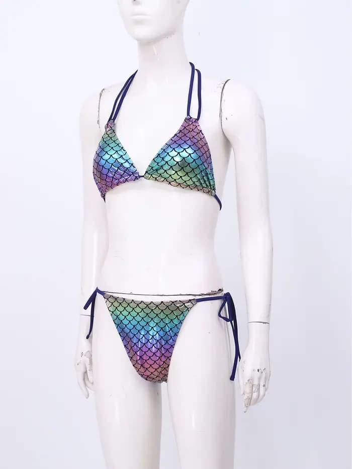 Maillot de bain sirène iridescent brillant pour femmes