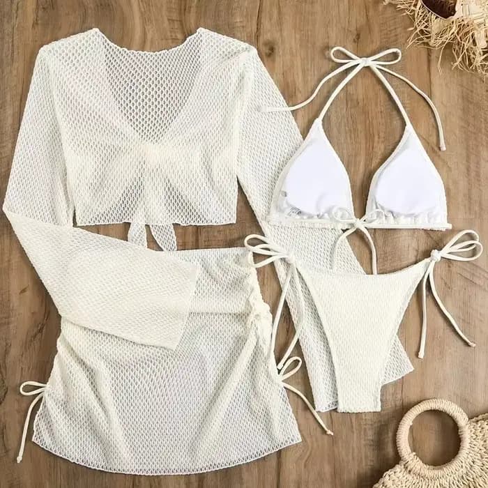 Solide Sexy Bikinis femme maillots de bain femmes quatre pièces