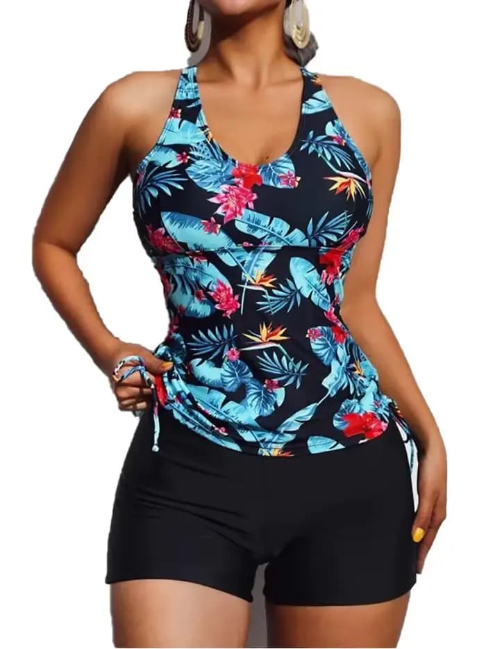 Maillot de bain deux pièces taille haute pour femme