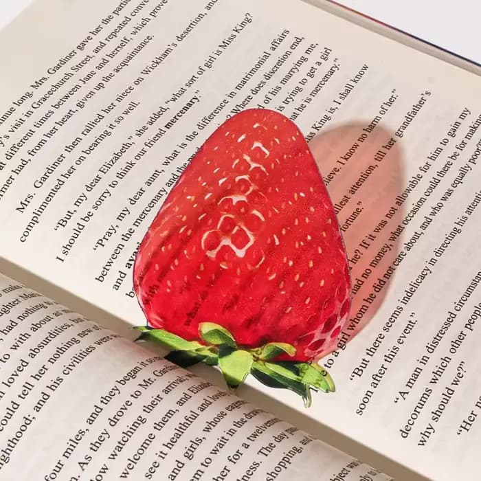 Marque-page Fruits Simulés Mignon et Créatif, Papeterie pour Étudiants, Bureau, Collection de Livres, Cadeau d'Anniversaire, Décoration de Bureau