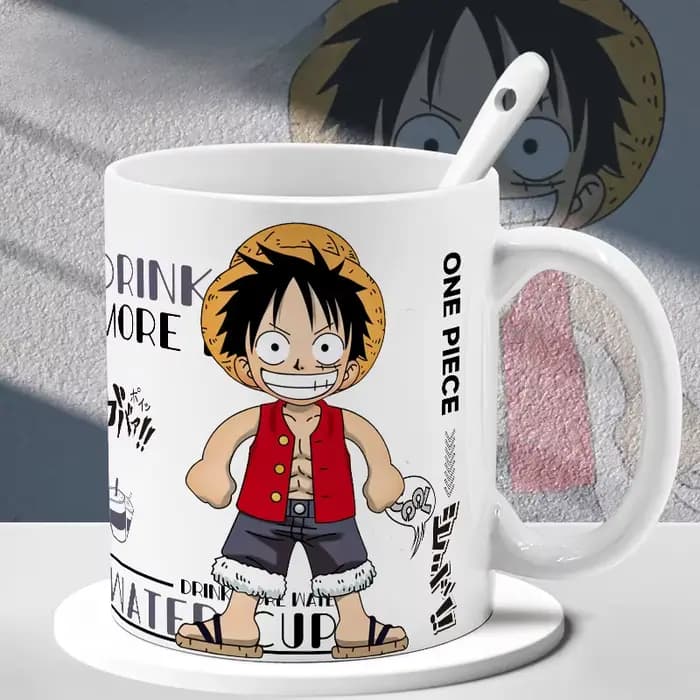 Nouvelle tasse à café en céramique One Piece Kawaii, avec des personnages de dessins animés Luffy, Chopper, Zoro, Usopp, pour les fêtes