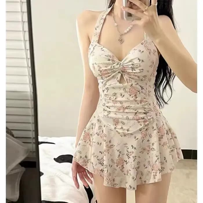 Maillot de bain une pièce sexy à col halter pour femme