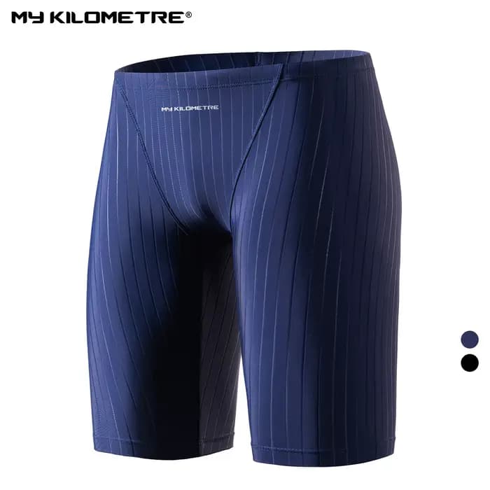 MY KILOMETRE Jammers Hommes Maillot de bain de course Endurance Bleu Marine Solide maillot de bain entrainement homme Séchage rapide Short de bain athlétique