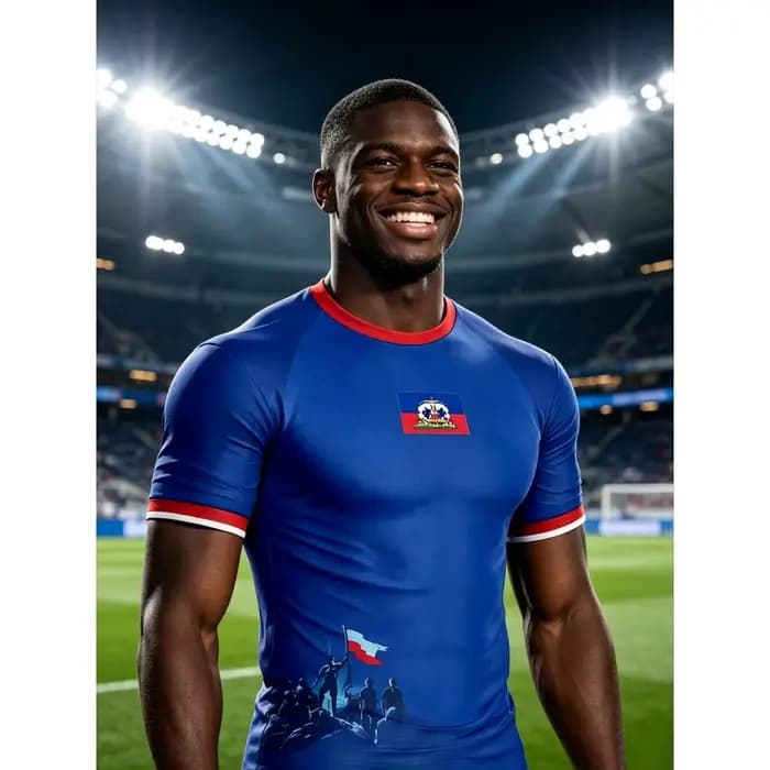 Nouveau T-shirt de football Haïtien 2026, Maillot sportif décontracté Haïtien, Imprimé drapeau, Manches courtes pour Hommes et Femmes, Cadeau idéal
