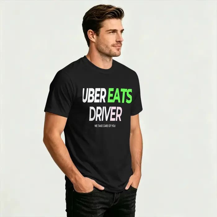 Humor U-uber Eats T-shirt de livraison pour hommes, col rond, en coton, à manches courtes, vêtements grande taille
