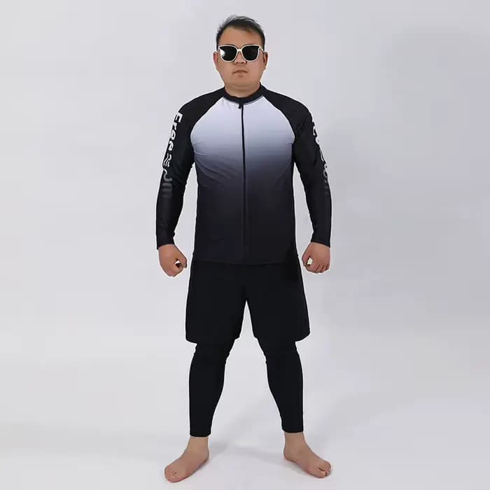 Maillot de bain pour hommes, grande taille 2XL-9XL, manches longues, jambes longues, séchage rapide, maillot de bain de plage, maillot de bain de plongée, maillot de bain de surf