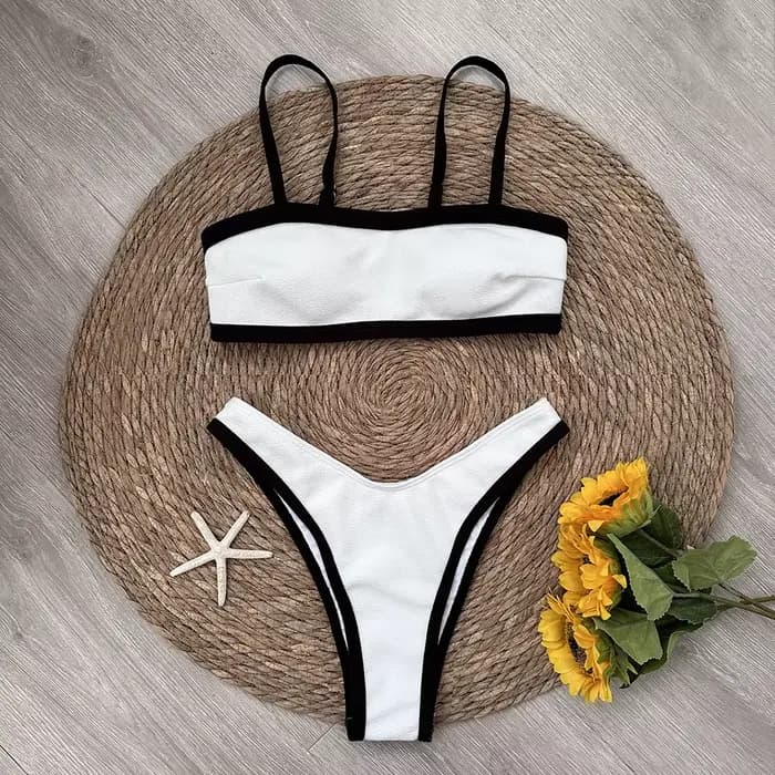 Noir blanc Bikini 2025 Sexy femmes maillots de bain maillot