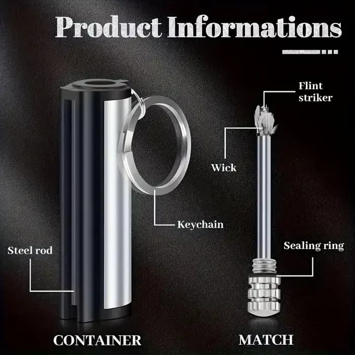 Briquet assorti en métal de silex, briquet de survie d'urgence Portable pour Camping en plein air, peut éclairer 10,000 fois, paquet de 1-50