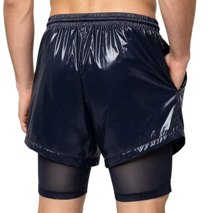 Maillot de bain pour homme à séchage rapide, short de bain 2-en-1 avec doublure intérieure, maillot de bain double couche, short de compression avec poches