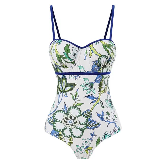 Maillot de bain imprimé une pièce pour femme 2026 avec jupe de plage
