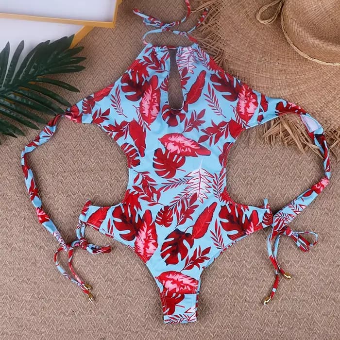 Maillot de bain une pièce extensible pour femmes, Monokini, col licou, dos nu, sexy, vêtements de plage, XL, été