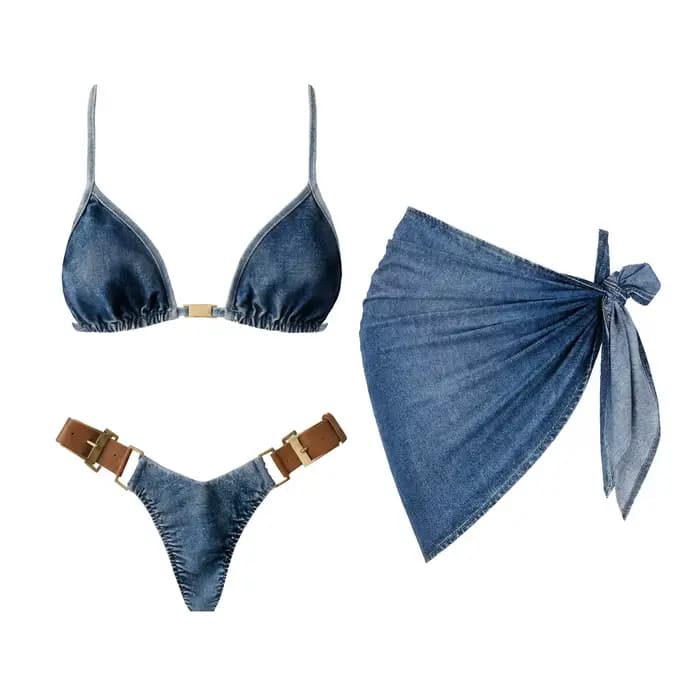 Maillot de bain sexy femme 2026 imprimé denim