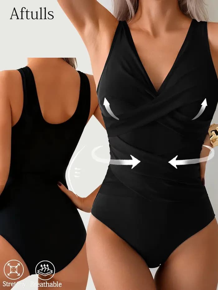 Maillot de bain une pièce noir pour femme