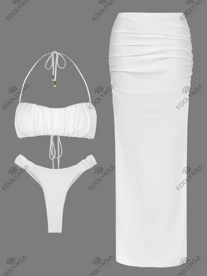 Maillot de bain Bandeau froncé sans bretelles