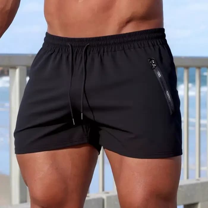 Short de bain couleur unie pour hommes