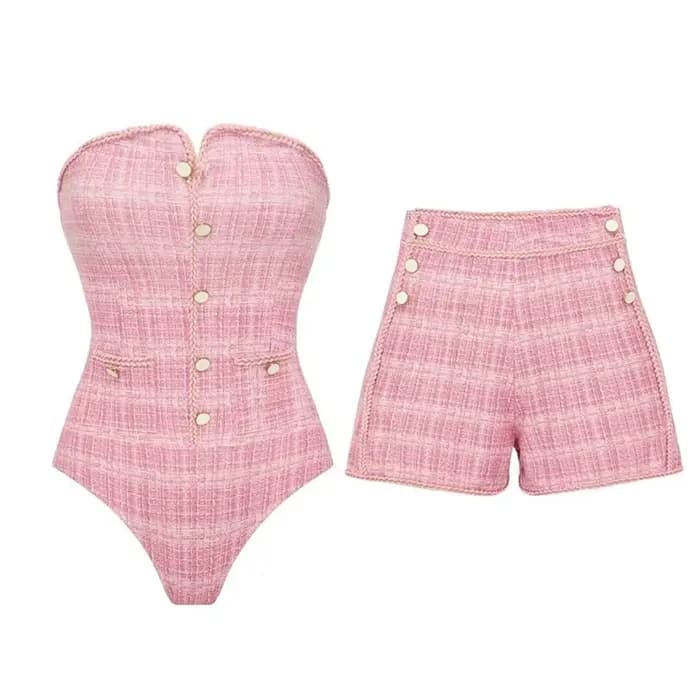 Taille haute femmes Sexy bretelles maillot de bain et Shorts été