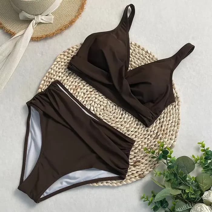 Maillot de bain dames femmes taille haute Bikini ensembles sport deux pièces maillots