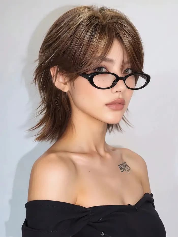 Perruque mulet courte de 12 pouces avec frange, cheveux raides synthétiques, style femme, perruque cheveux courts bruns, adaptée à l'utilisation quotidienne de cosplay de fête