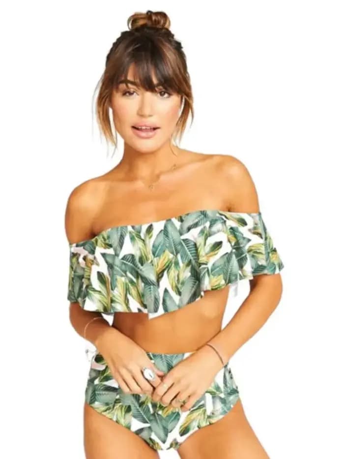 Maillot de bain rembourré imprimé pour femme, bikini sexy imbibé, maillot de bain sans fil, ensemble 2 pièces