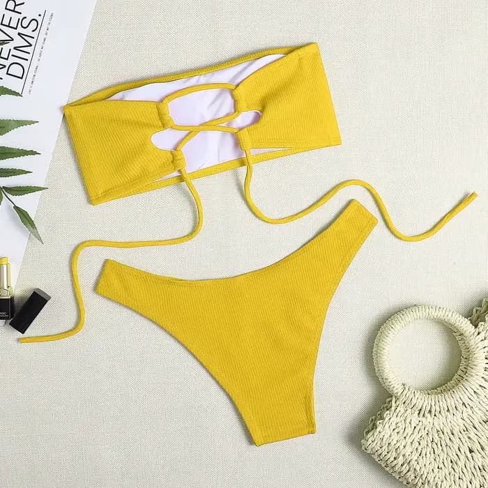 Maillot de bain sexy à poitrine croisée pour femme
